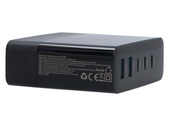 Ładowarka sieciowa Encore Energy GaN QC 4+ PD 3.0 USB-A x2 USB-C x3 140W GaN-14083R z wyświetlaczem + kabel USB-A USB-C 2m