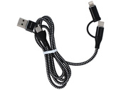 Kabel Encore Energy 4w1 USB-C USB-A Lightning 3A przewód QC PD 60W do ładowania i transferu danych 100 cm braided EE115
