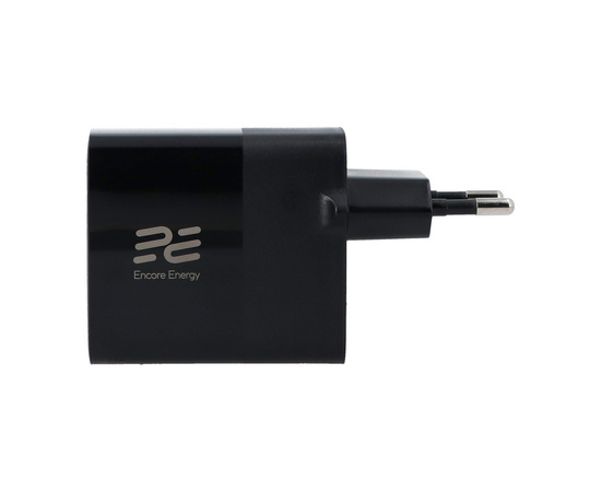 Ładowarka sieciowa Encore Energy GaN QC 4+ PD 3.0 USB-A USB-C x2 65W MD-6583R wyświetlacz + Kabel USB-C Encore Energy 2m