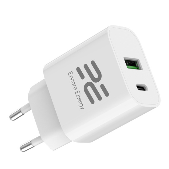 Ładowarka sieciowa Encore Energy PD 3.0 Quick Charge 4.0 USB-A USB-C 20W adapter MD-2083R + kabel 2x USB-C 50cm