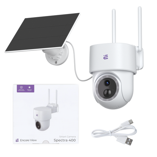 Inteligentna kamera Starlight WiFi + Panel Solarny 3W USB-C PTZ 4Mpx FHD IP65 Encore View Spectra 400