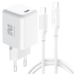 Ładowarka sieciowa GaN USB-C 45W QC PD Encore Energy MD-4583Z + kabel 2x USB-C 50cm