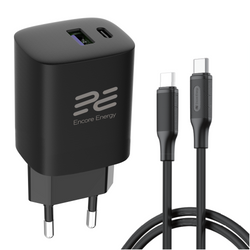 Ładowarka sieciowa Encore Energy GaN QC 4+ PD 3.0 USB-A USB-C 45W GaN-4583R + kabel USB-C 2m