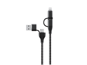 Kabel Encore Energy 4w1 USB-C USB-A Lightning 3A przewód QC PD 60W do ładowania i transferu danych 100 cm braided EE115