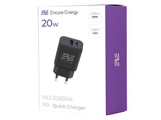 Ładowarka ładowarka sieciowa Encore Energy PD 3.0 Quick Charge 4.0 USB-A USB-C 20W adapter MD-2083RA