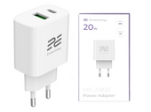 Ładowarka sieciowa Encore Energy PD 3.0 Quick Charge 4.0 USB-A USB-C 20W adapter MD-2083R + kabel 2x USB-C 100cm