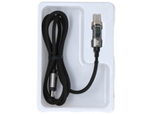 Encore Energy kabel z wyświetlaczem USB-C x2 5A przewód QC PD 100W do ładowania i transferu danych 100 cm braided czarny EE154-CC