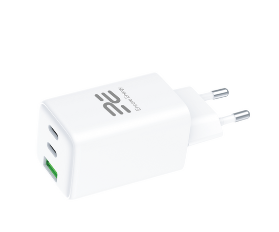 Ładowarka sieciowa GaN 65W USB-A + 2x USB-C QC PD Encore Energy MD-6583Z + kabel 2x USB-C 100cm