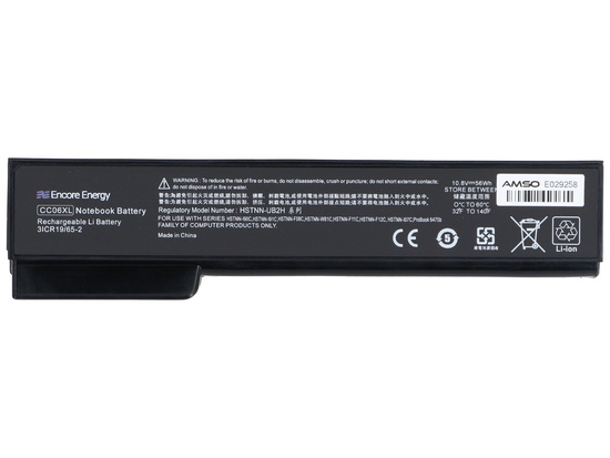 Bateria Encore Energy do HP ProBook 6360b 6470b EliteBook 8460p 8560p 56Wh 10.8V 5200mAh CC06XL