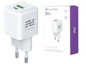 Ładowarka sieciowa GaN 20W USB-A USB-C QC PD Encore Energy MD-2083ZC + kabel 2x USB-C 100cm