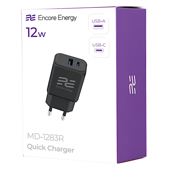 Ładowarka sieciowa Encore Energy USB-A USB-C 12W adapter MD-1283R