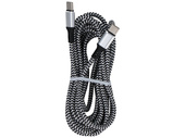 Kabel Encore Energy USB-C x2 3A przewód QC PD 60W do ładowania i transferu danych 300 cm braided czarno-biały EE118-CC