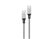 Kabel Encore Energy USB-C x2 3A przewód QC PD 60W do ładowania i transferu danych 300 cm braided czarno-biały EE118-CC