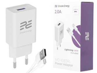 Ładowarka sieciowa Encore Energy USB-A 10W + kabel Lightning ładowarka uniwersalna MD-1083RL