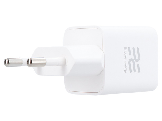 Ładowarka sieciowa GaN 20W USB-A USB-C QC PD Encore Energy MD-2083ZC + kabel 2x USB-C 50cm