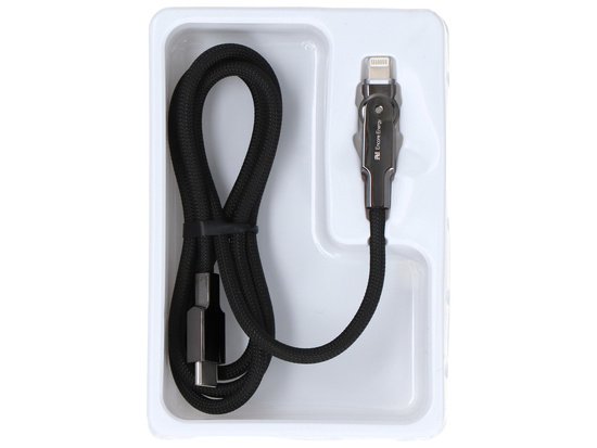 Kabel Encore Energy USB-C Lightning z ruchomą wtyczką QC PD 3A 27W do ładowania i transferu danych 100 cm braided EE122-CL