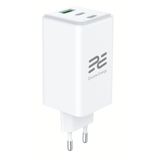 Ładowarka sieciowa Encore Energy GaN QC PD 1x USB-A 30W 2x USB-C 100W MD-10083Z + kabel 2x USB-C 100cm