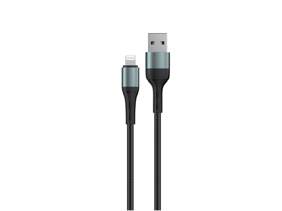 Kabel Encore Energy USB-A Lightning 2A przewód QC PD do ładowania i transferu danych 100 cm braided czarny EE103-L