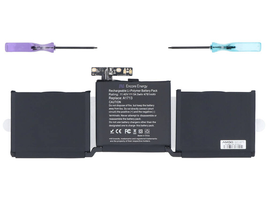 Bateria Encore Energy do Apple MacBook Pro 13 A1708 2016-2017 54,5Wh 11.4V 4781mAh A1713