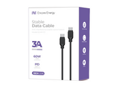 Kabel Encore Energy USB-C 3A przewód QC PD 60W do ładowania i transferu danych 100 cm czarny EE40-CC
