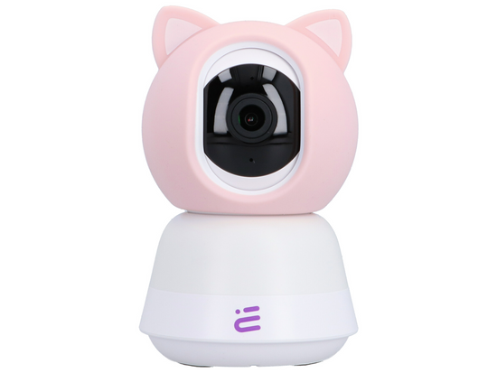 Inteligentna obrotowa kamera niania WiFi FHD wykrywanie płaczu kołysanki + monitor Encore View Baby Guard Pink