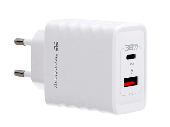 Ładowarka sieciowa 38W USB-A USB-C QC PD Encore Energy MD-3883TR