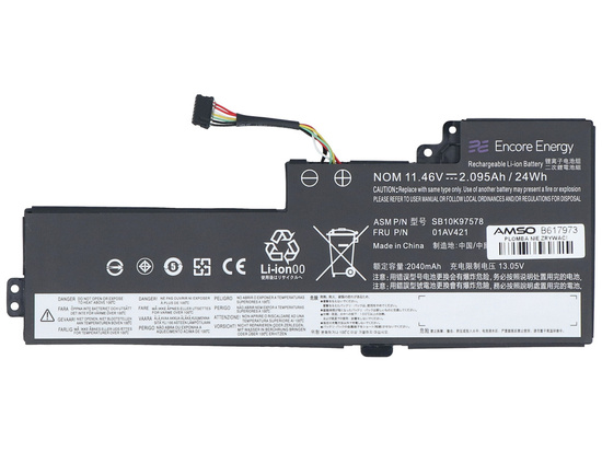 Bateria Encore Energy do Lenovo ThinkPad T470 T480 A475 A485 24Wh 11.46V 2095mAh 01AV421