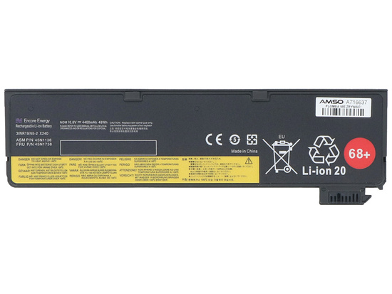 Bateria Encore Energy do Lenovo ThinkPad T440 T450 T460 T550 W550s X240 X250 L450 L460 48Wh 10.8V 4400mAh 45N1125