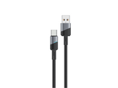 Kabel Encore Energy USB-A USB-C 2A przewód QC PD do ładowania i transferu danych 100 cm braided czarny EE101-C