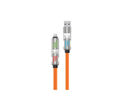 Kabel Encore Energy 4w1 z podświetlanymi wtyczkami USB-C USB-A Lightning 3A przewód QC PD 60W do ładowania i transferu danych 100 cm pomarańczowy EE144