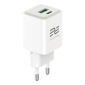 Ładowarka sieciowa GaN 30W USB-A USB-C QC PD Encore Energy MD-3083Z + kabel 2x USB-C 50cm