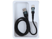 Kabel Encore Energy USB-A Lightning 2A przewód QC PD do ładowania i transferu danych 100 cm braided czarny EE103-L