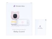 Inteligentna obrotowa kamera niania WiFi FHD wykrywanie płaczu kołysanki + monitor Encore View Baby Guard Pink