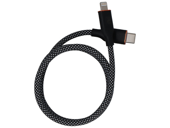 Magnetyczny kabel Encore Energy USB-C Lightning przewód QC PD 3A 27W do ładowania i transferu danych 100 cm braided czarno-biały EE126-CL