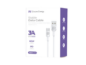 Kabel Encore Energy USB-A USB-C przewód QC PD 3A 60W do ładowania i transferu danych 100 cm biały EE157-C