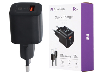 Ładowarka sieciowa 18W USB QC + kabel USB - Lightning 100cm Encore Energy MD-181mL