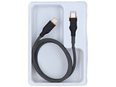Magnetyczny kabel Encore Energy USB-C x2 przewód QC PD 3A 60W do ładowania i transferu danych 100 cm braided czarno-biały EE126-CC