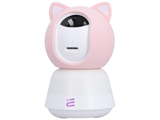 Inteligentna obrotowa kamera niania WiFi FHD wykrywanie płaczu kołysanki + monitor Encore View Baby Guard Pink