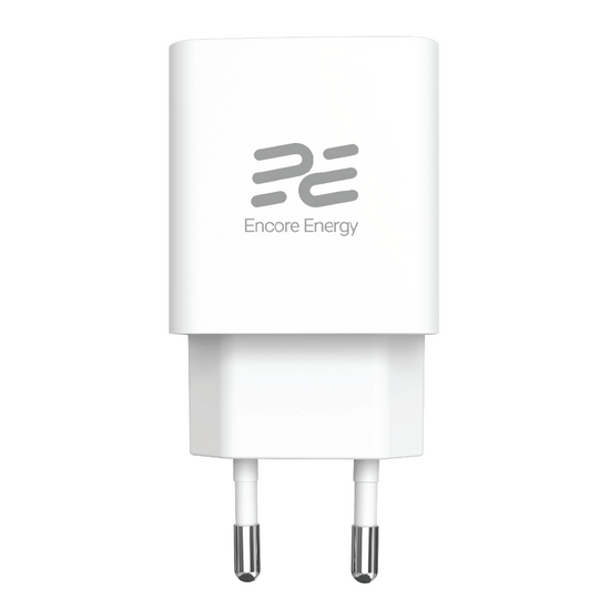 Ładowarka sieciowa Encore Energy GaN QC PD USB-A 18W USB-C 25W MD-2583R