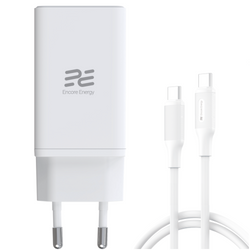Ładowarka sieciowa Encore Energy GaN QC PD USB-A 18W USB-C 45W MD-4583RD + kabel 2x USB-C 100cm
