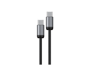 Kabel Encore Energy USB-C x2 5A przewód QC PD 100W do ładowania i transferu danych 100 cm braided czarny EE121-CC-1M