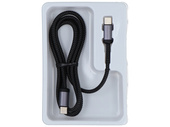 Kabel Encore Energy USB-C x2 5A przewód QC PD 100W do ładowania i transferu danych 100 cm braided czarny EE121-CC-1M
