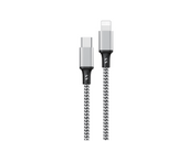 Kabel Encore Energy USB-C Lightning 3A przewód QC PD 27W do ładowania i transferu danych 300 cm braided czarno-biały EE118-CL