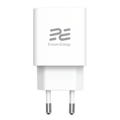 Ładowarka sieciowa Encore Energy GaN QC PD USB-A 18W USB-C 25W MD-2583R + kabel USB-A USB-C 2m