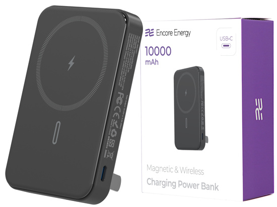 Powerbank indukcyjny 10000mAh ładowanie bezprzewodowe + porty USB-A i USB-C 20W Encore Energy MD-10WA