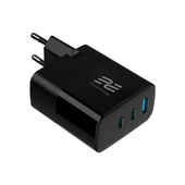 Ładowarka sieciowa Encore Energy GaN QC 4+ PD 3.0 USB-A USB-C x2 65W MD-6583R z wyświetlaczem