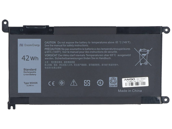 Bateria Encore Energy do Dell Inspiron 13 5368 5378 5379 42Wh 11.4V 3680mAh WDXOR 