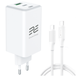 Ładowarka sieciowa Encore Energy GaN QC PD 1x USB-A 30W 2x USB-C 100W MD-10083Z + kabel 2x USB-C 50cm