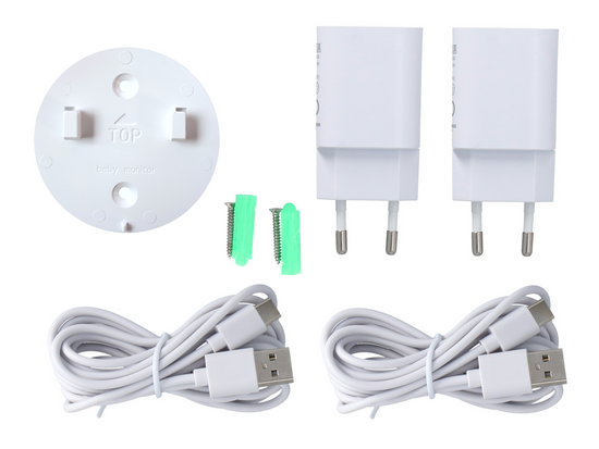 Inteligentna obrotowa kamera niania WiFi FHD wykrywanie płaczu kołysanki + monitor Encore View Baby Guard Pink