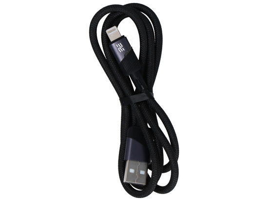 Kabel Encore Energy USB-A Lightning przewód QC PD do ładowania i transferu danych 100 cm braided czarny EE101-L